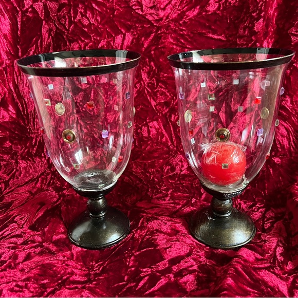 International Silver Co Accents Vintage Jewel Hurricane Candle